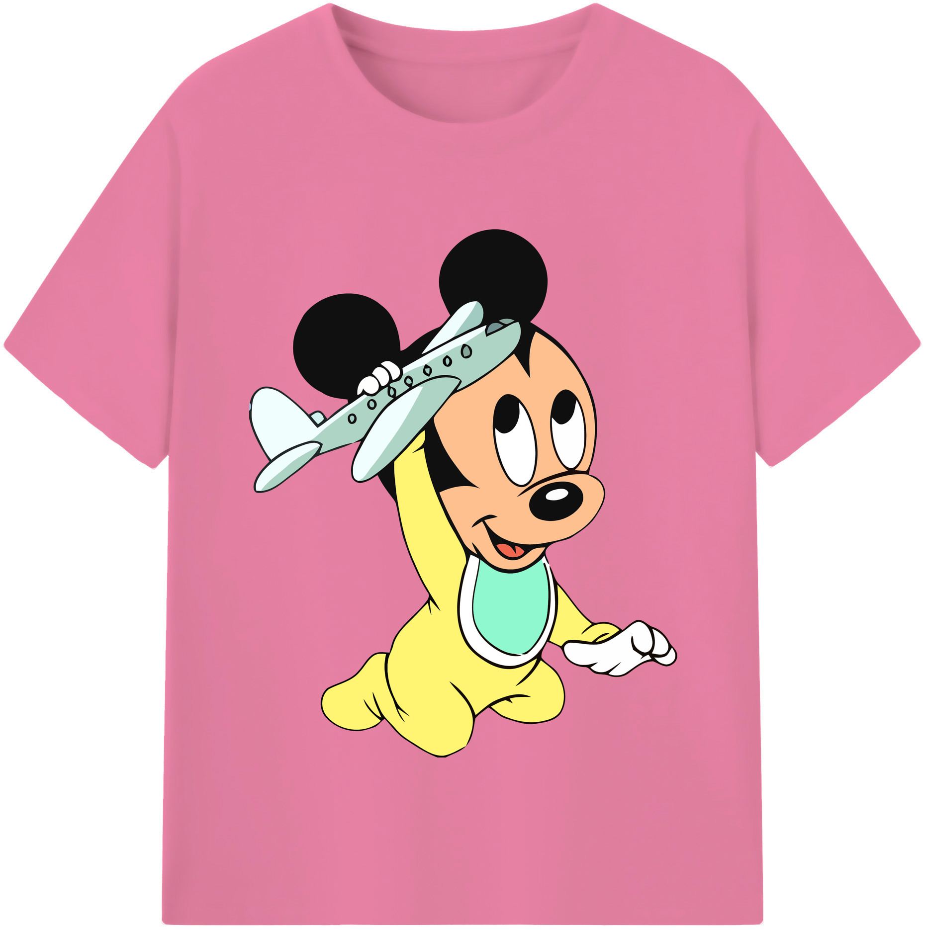 （画像用） ミッキーマウス Mickey Mouse 綿100％半袖Tシャツ（フロントプリント）